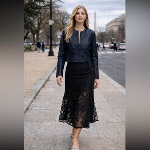 Leather Anthropologie NWT Lamarque Linette Leather Jacket size XL.